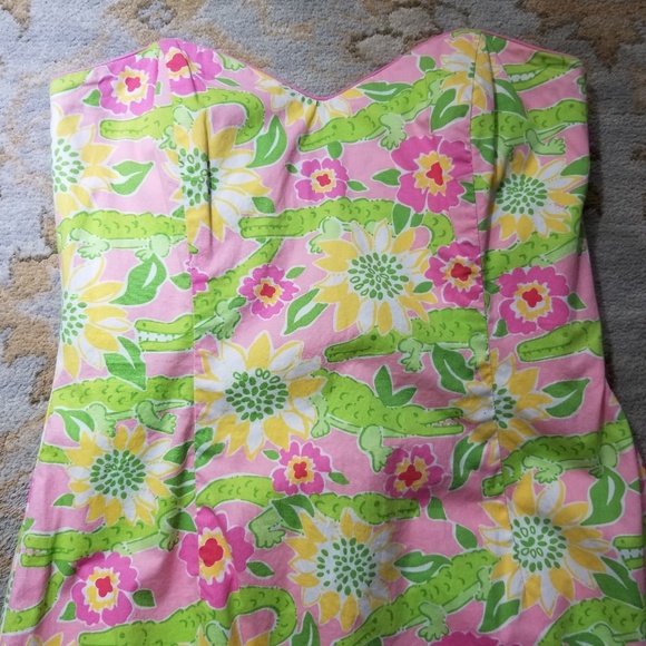 Lilly Pulitzer Croc Monseiur Strapless Dress - Picture 3 of 6